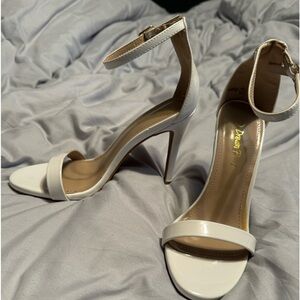 White open toe heel